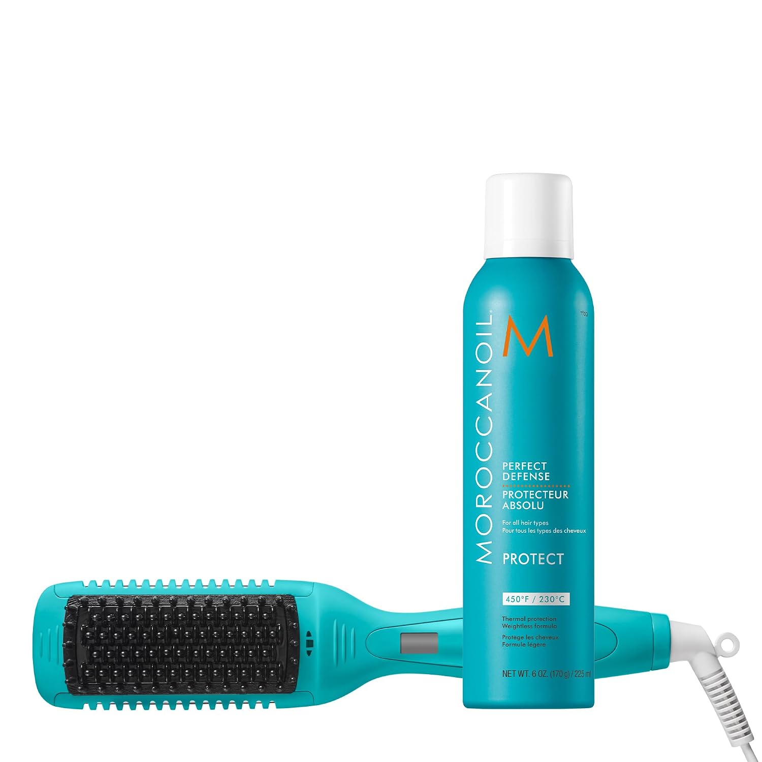 Moroccanoil Smooth Style Ceramic Heated Brush & Perfect Defense Bundle