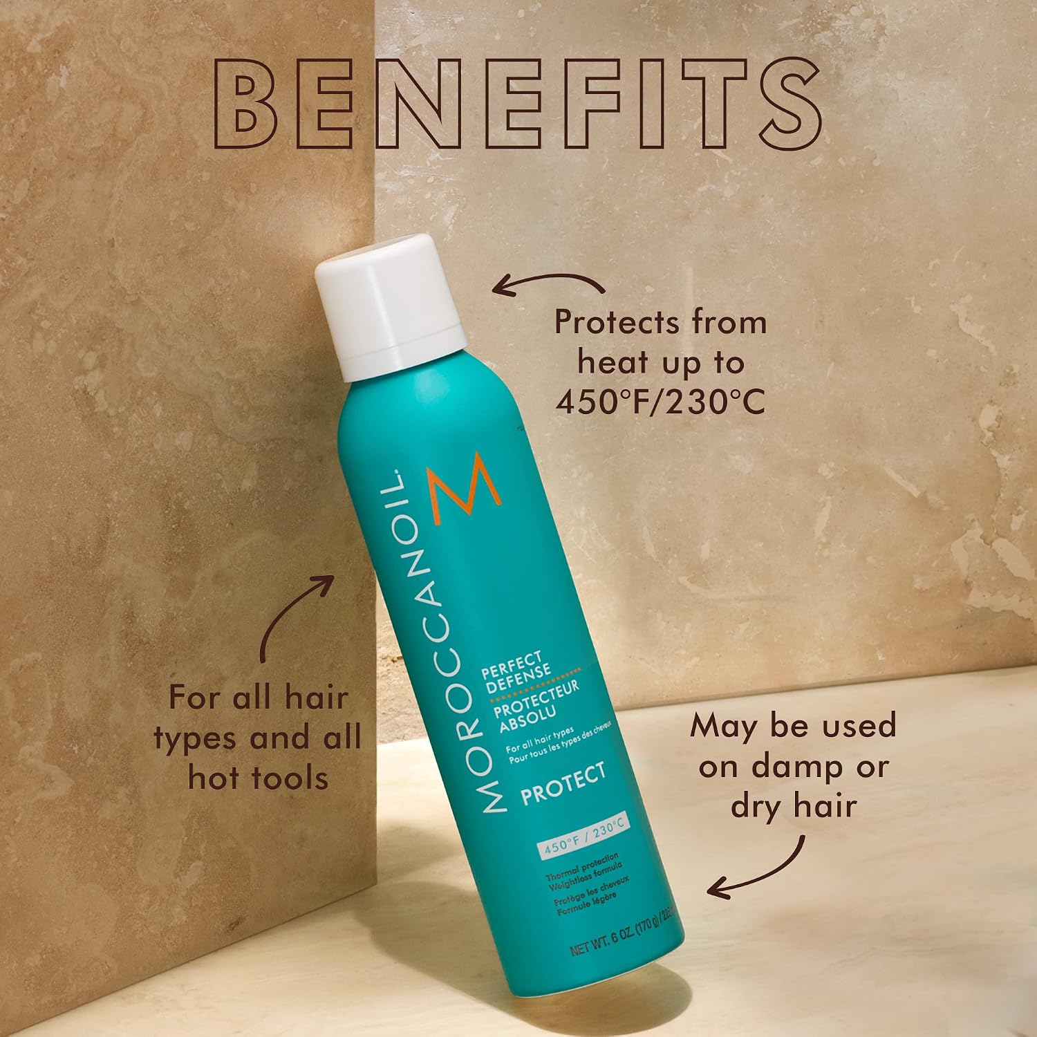 Moroccanoil Smooth Style Ceramic Heated Brush & Perfect Defense Bundle