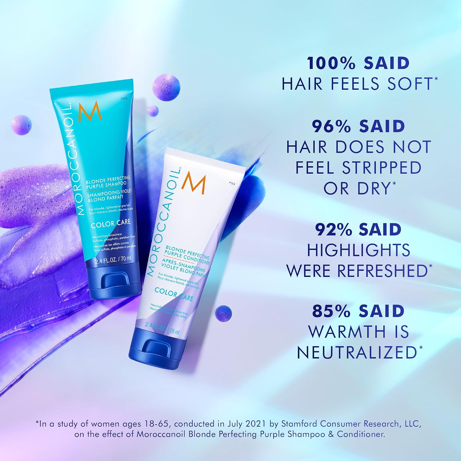 Moroccanoil Blonde Perfecting Purple Shampoo And Conditioner Bundle