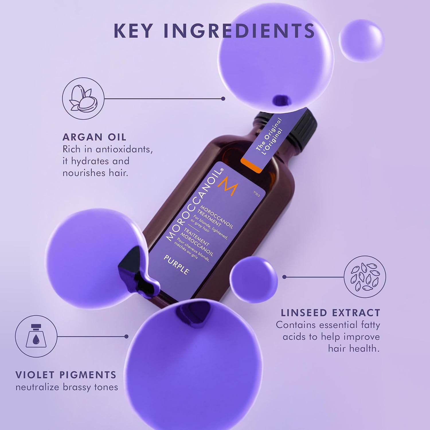 Moroccanoil Treatment Purple Hair Oil for Blonde Hair