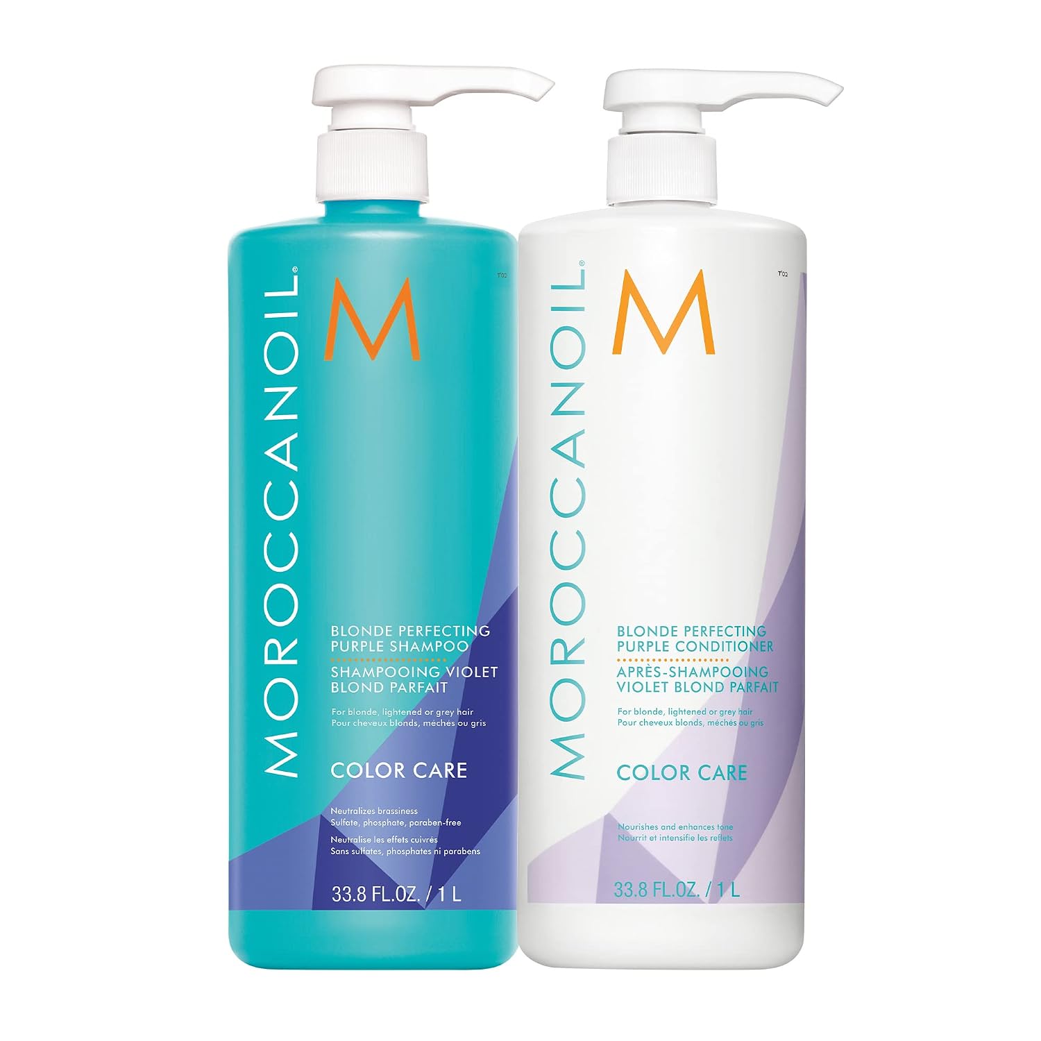 Moroccanoil Blonde Perfecting Purple Shampoo And Conditioner Bundle