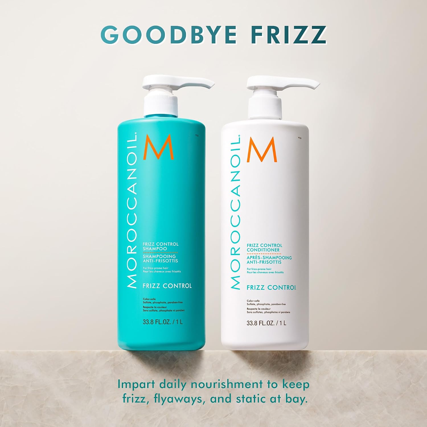 Moroccanoil Frizz Control Shampoo &Conditioner, 16.9 Fl. Oz.