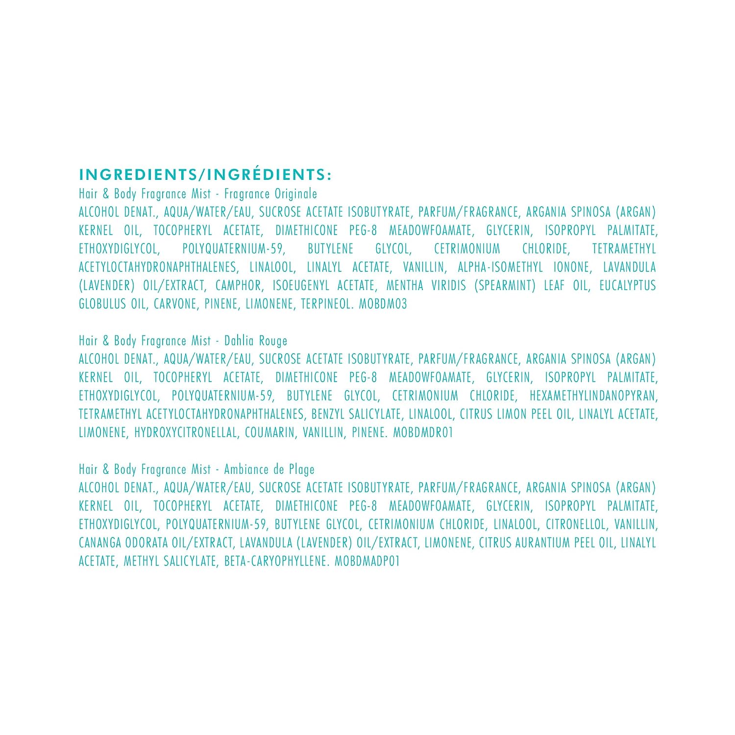 Moroccanoil Hair & Body Fragrance Mist Trio
